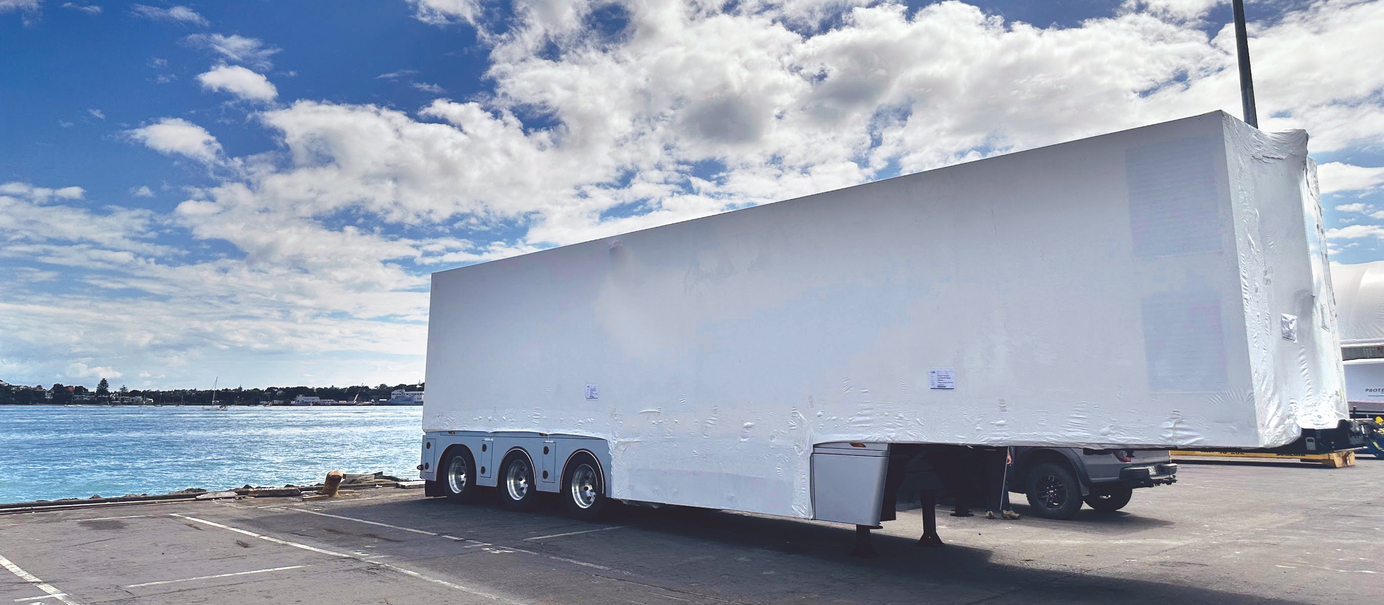 Mobile PET CT Scanner on wharf 