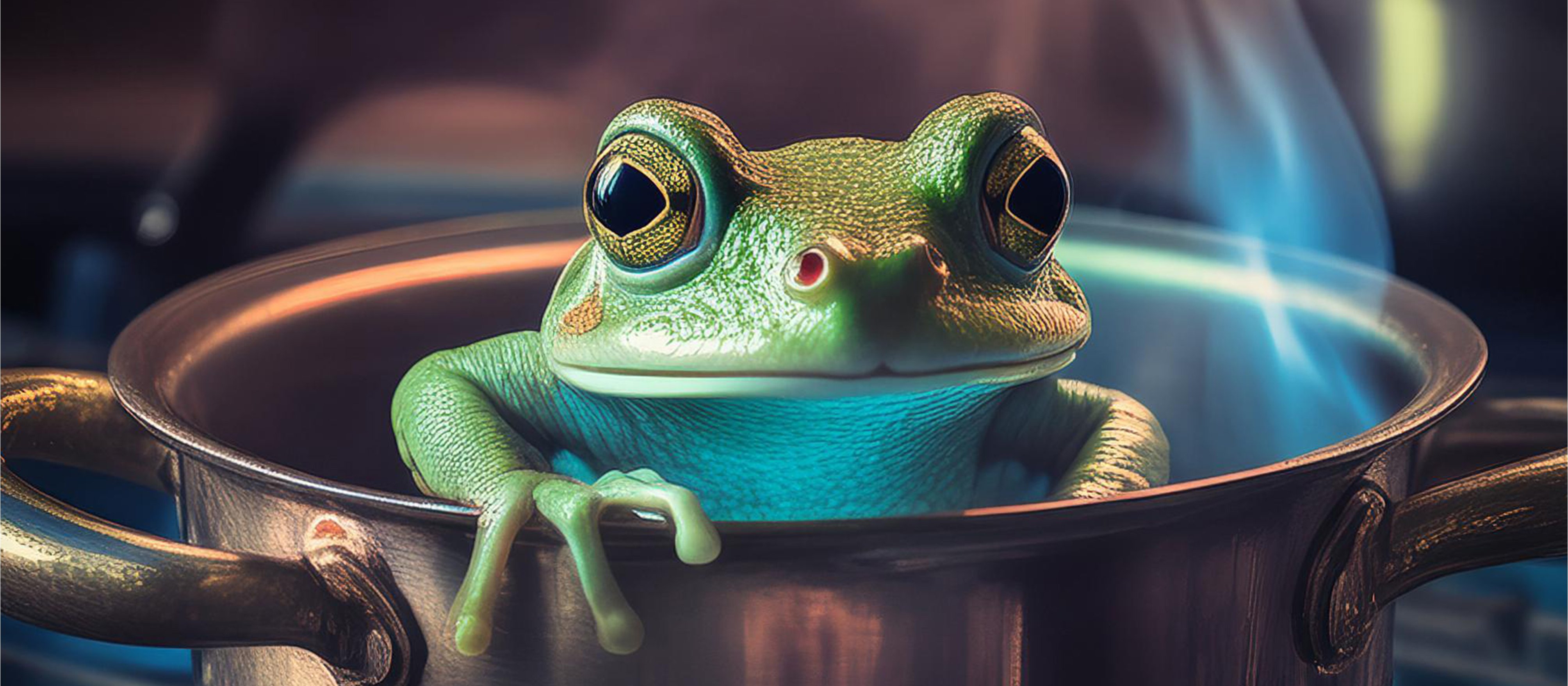 Frog in a pot CR Photoshop AI generated image
