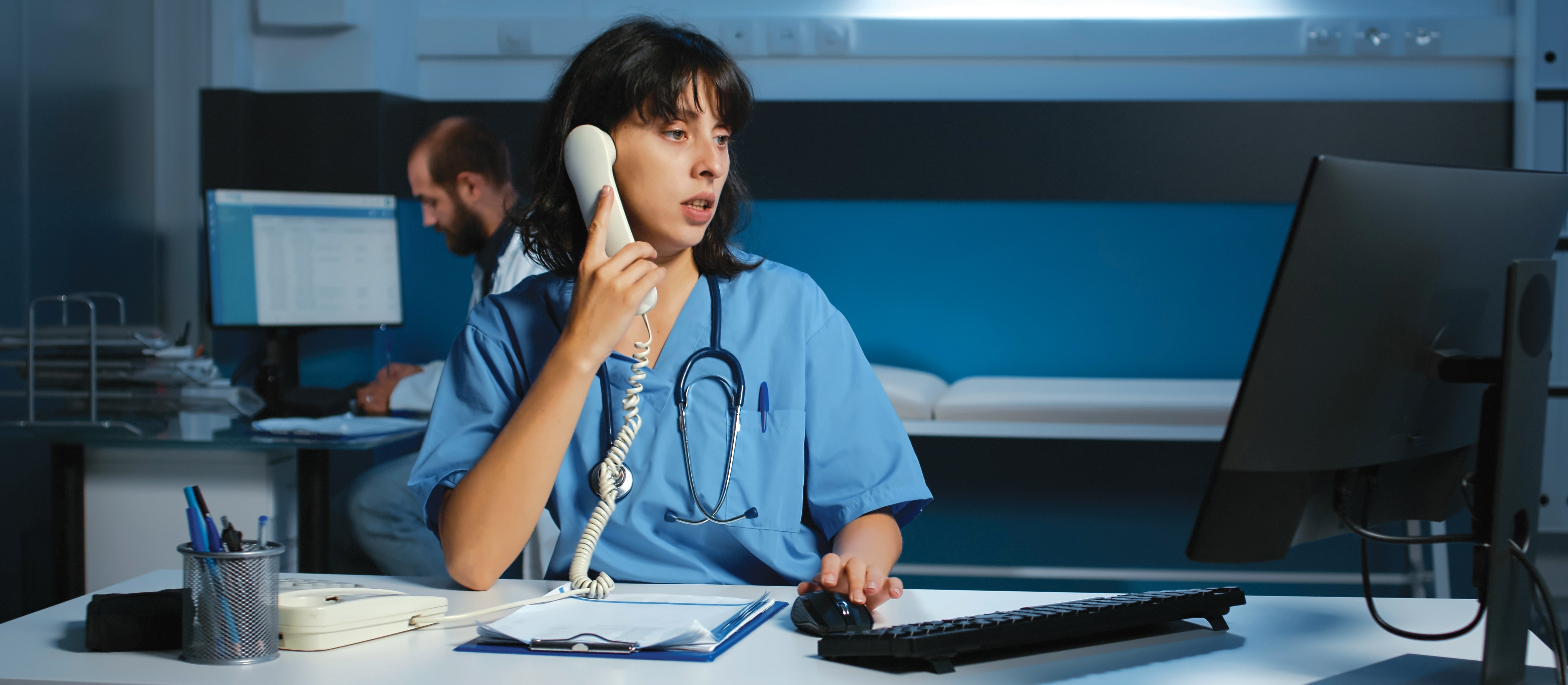 Nurse on Phone CR Dragos Condrea on iStock