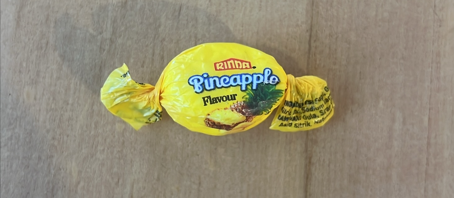 A Rinda-brand pinepple lolly