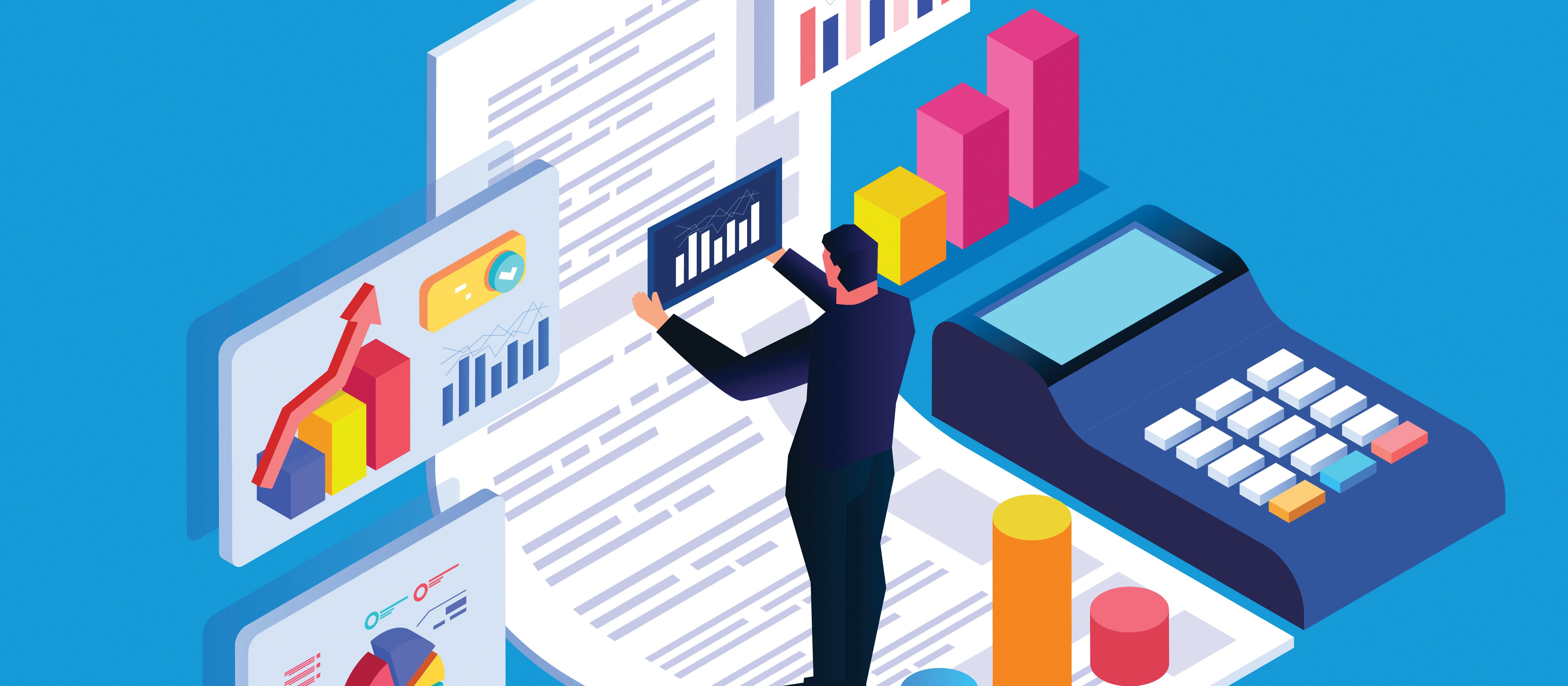 Accounting figures data illustration CR sesame on iStock