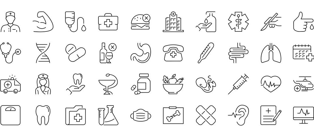 Medicine Health icons CR mi-vector on iStock