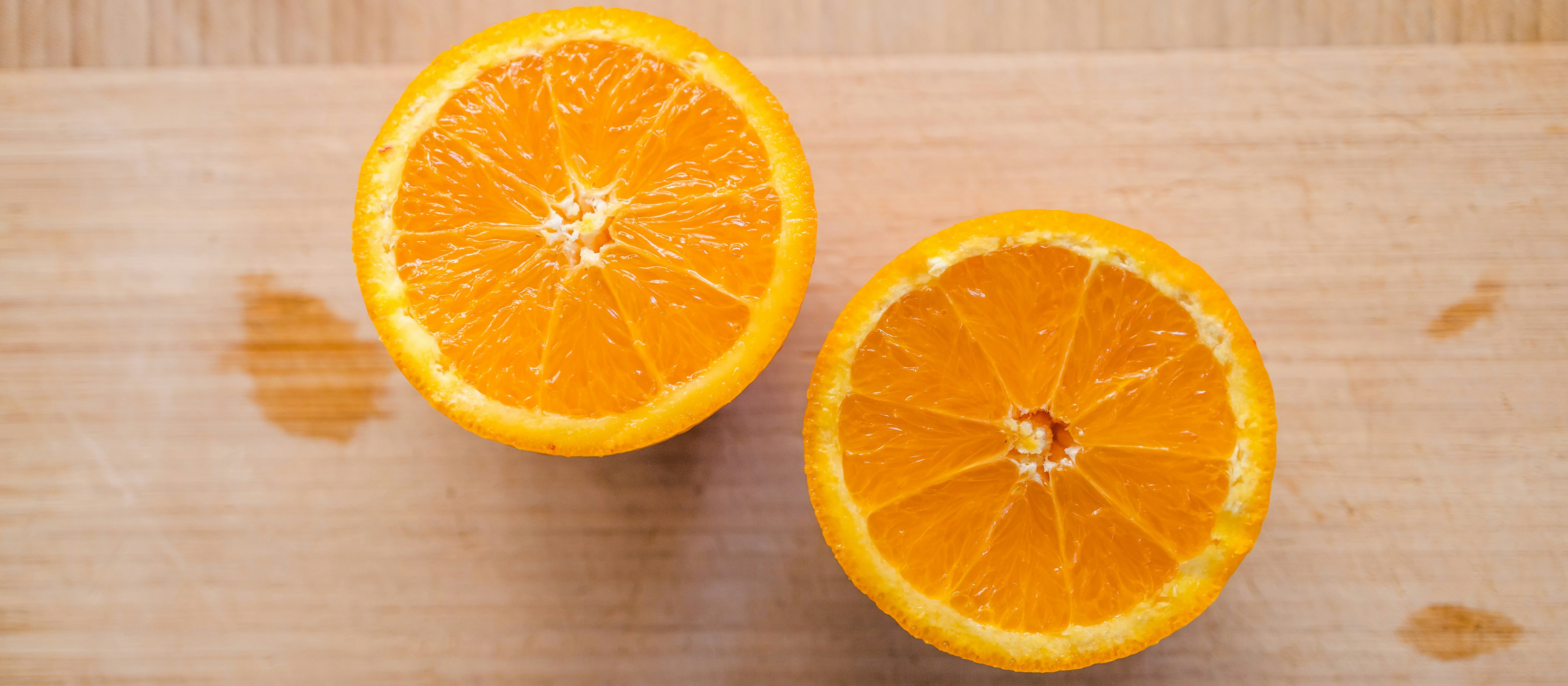 Orange cut in half