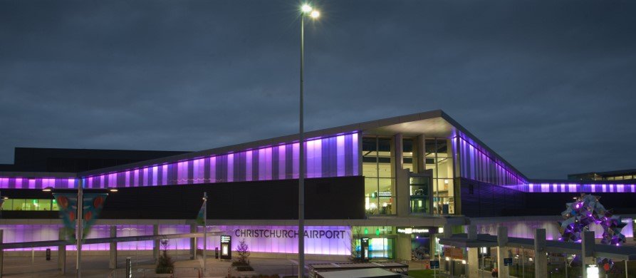 Christchurch Airport lit up for World Prematurity Day 2024
