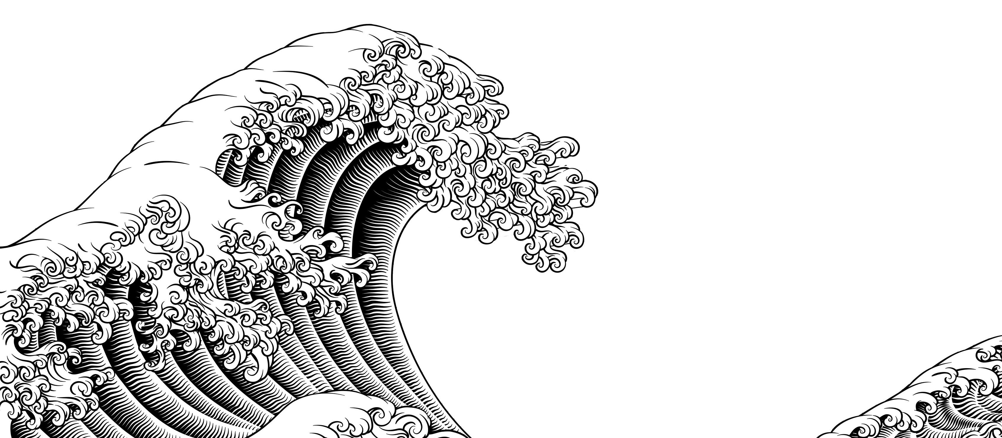 Japanese illustration wave CR Chris Gorgio on iStock
