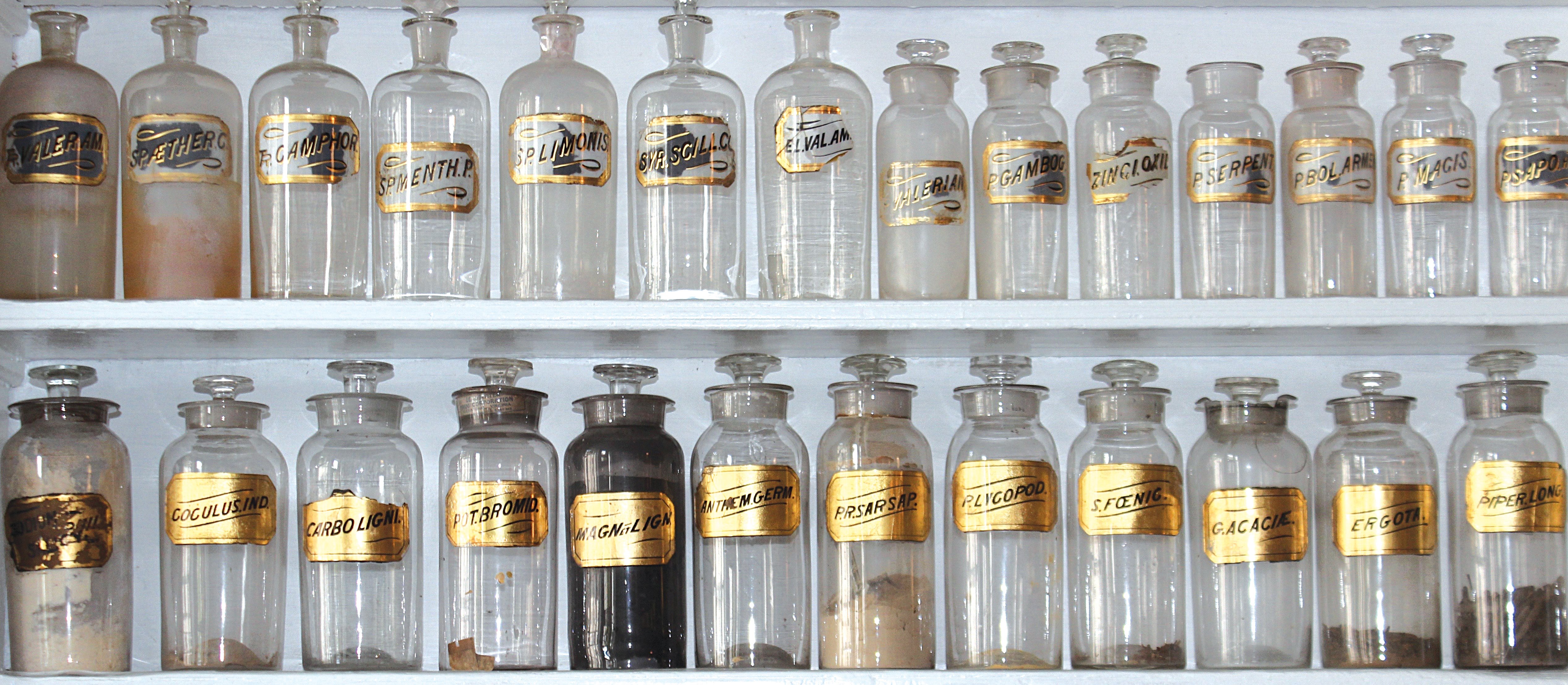 Apothecary old bottles CR Matt Briney on Unsplash