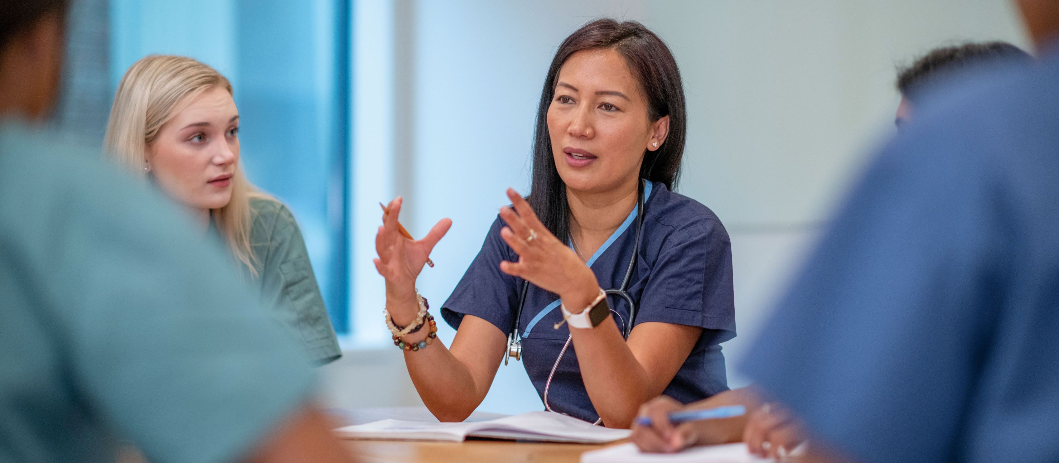 Nurses meeting stock photo