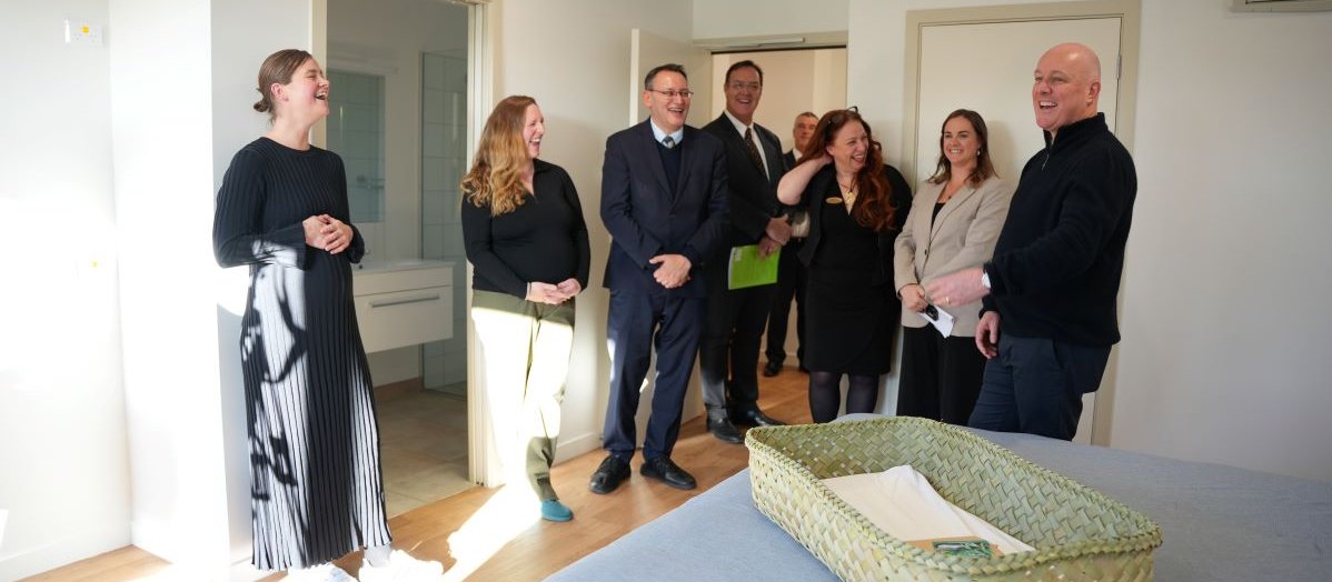 Shane Reti and Christopher Luxon at Wanaka primary birthing facility opening June 2024_supplied