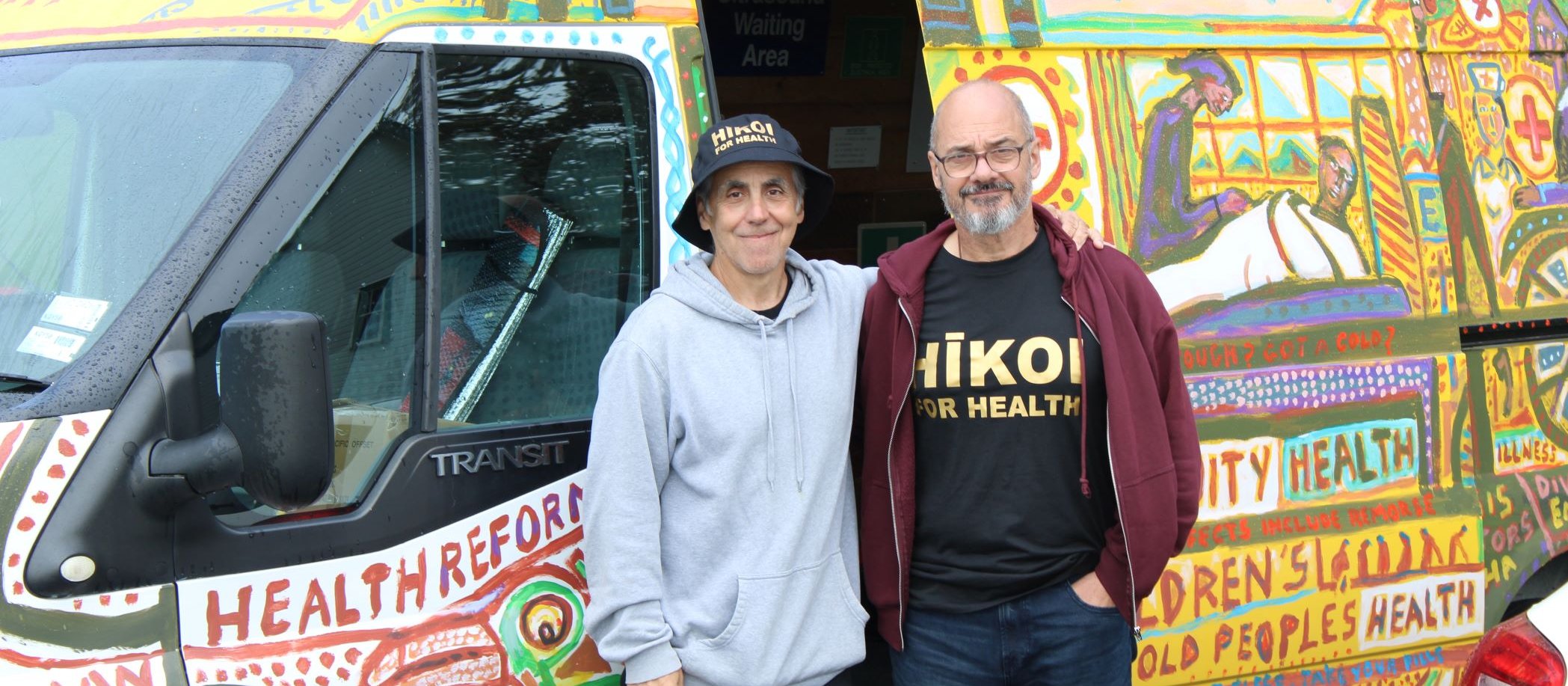 Specialist GP Glenn Colquhoun and general hospital physician Art Nahill at the Hīkoi for Health at Auckland Domain