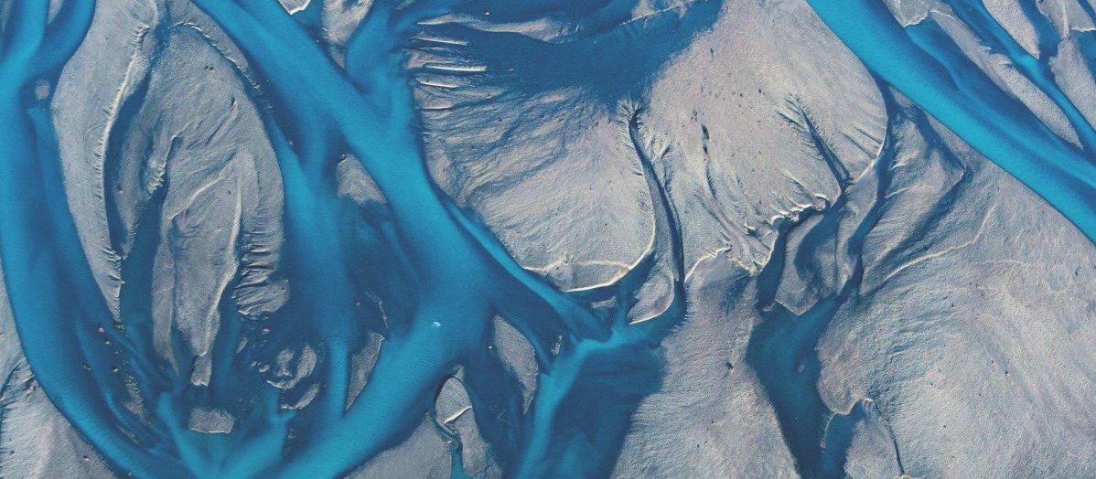 Braided rivers, twisted, south island, flowing, veins