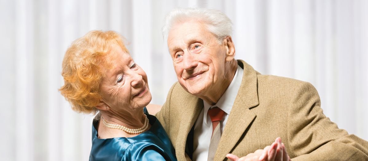 Older couple ballroom dancing