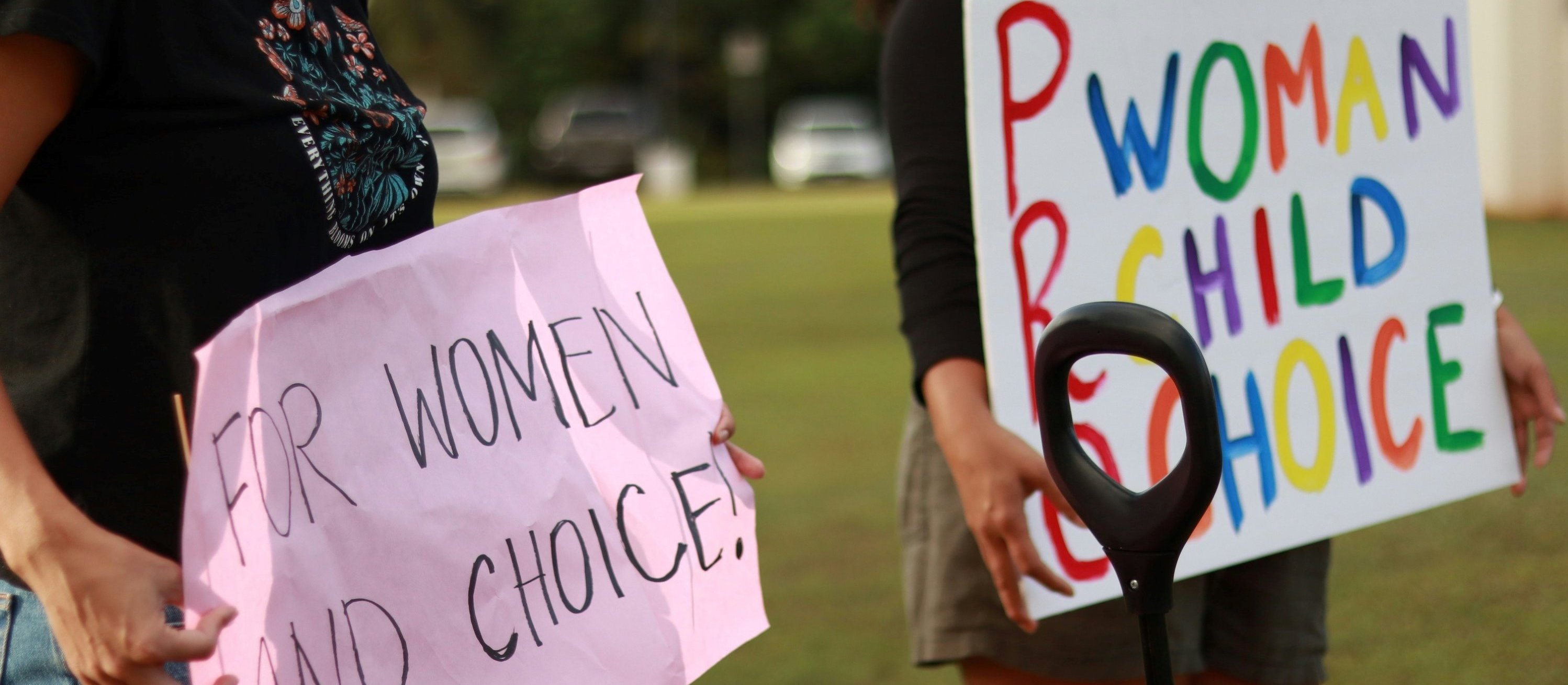 Women with signs