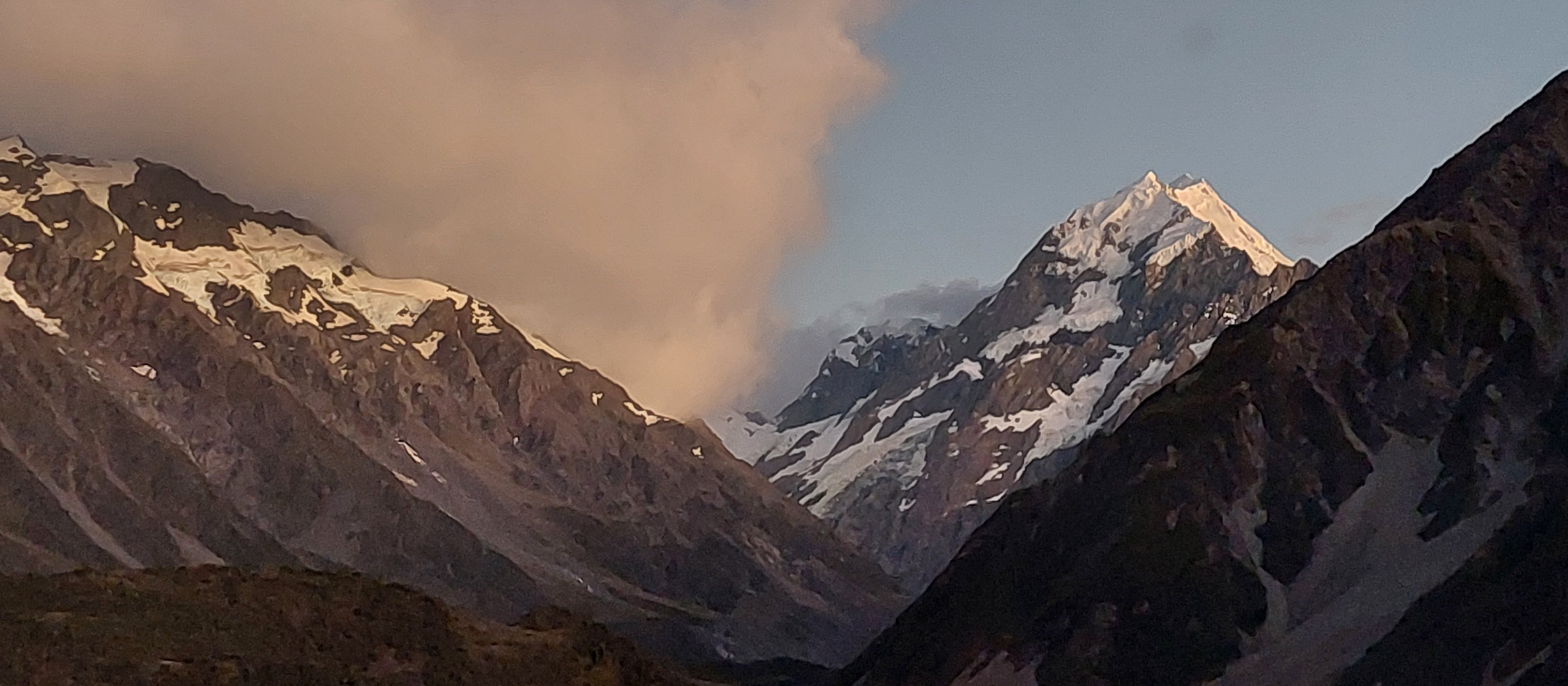 Aoraki/Mt Cook at sunset from Hermitage