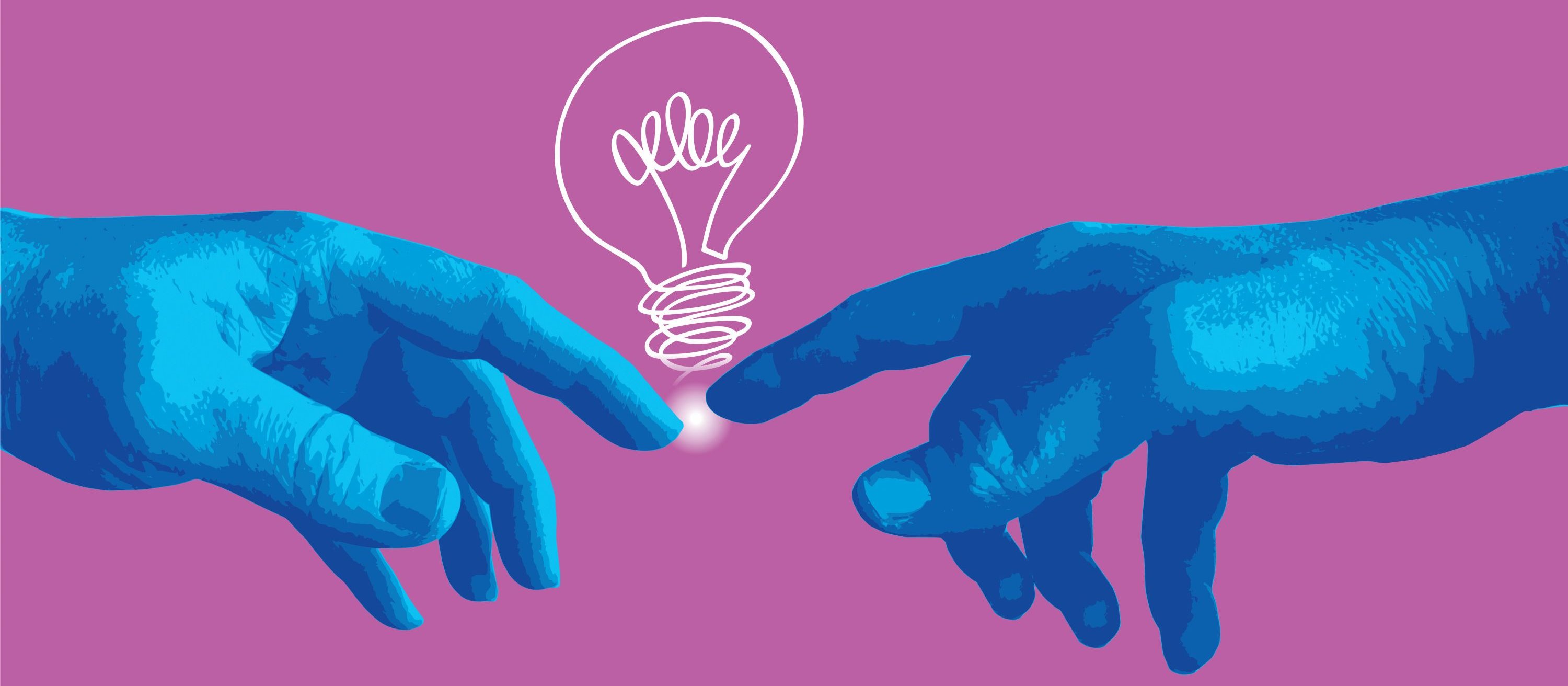 Blue hands lightbulb CR Pict Rider on iStock