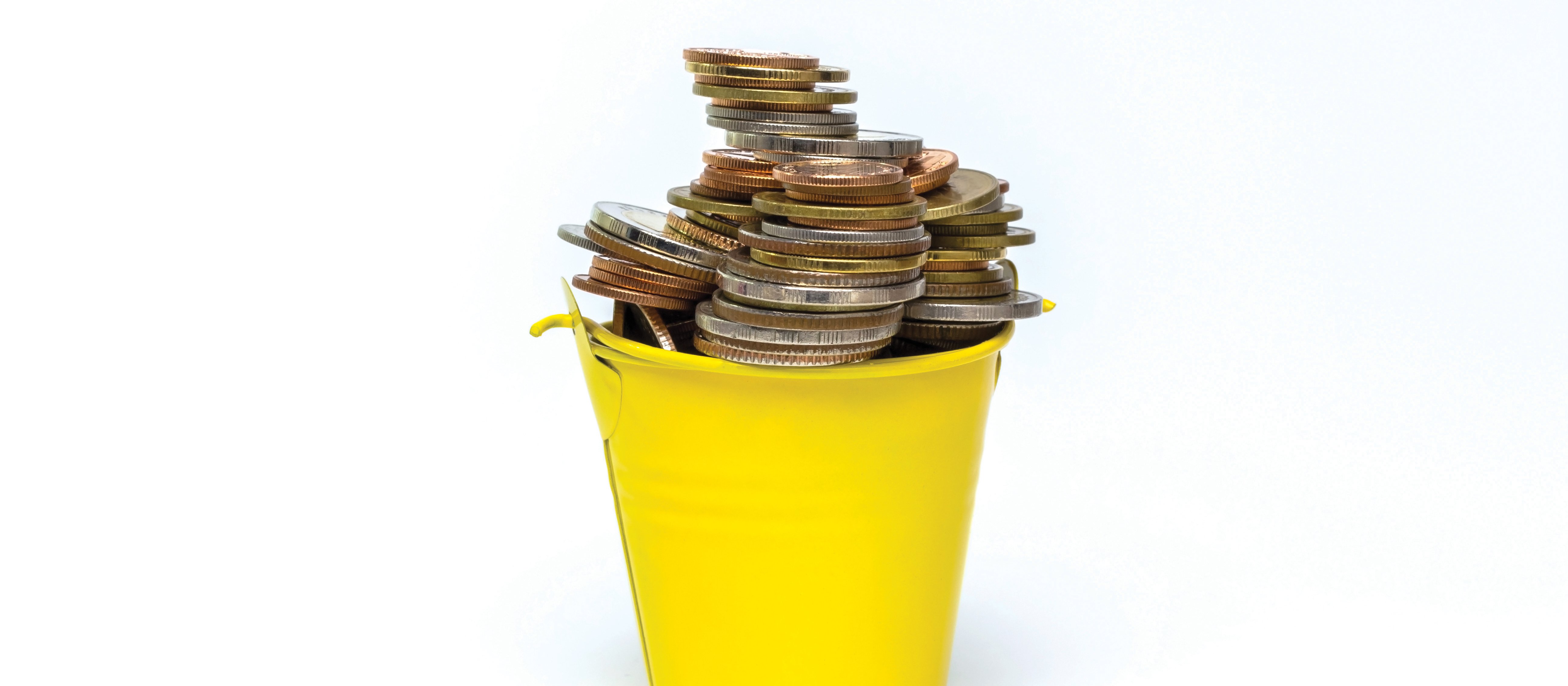 Bucket of coins - money