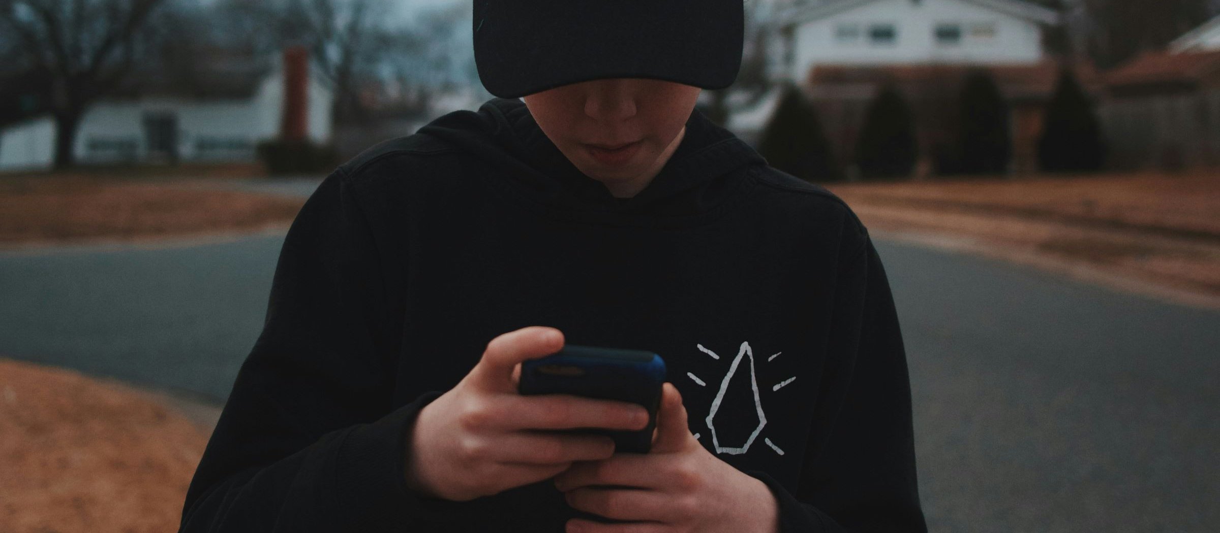 Boy, phone, texting, young person