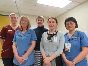 Steph Bond, registered nurse Debbie Cunningham, service manager for internal medicine Sarah Kalmakoff, house officer Laura Carbone and registered nurse Grace Wang