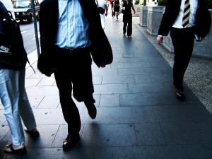 Walking, city, suits