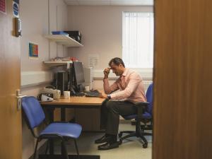 Worried doctor