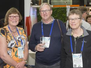 GPs Gillian Tate, of Taupo Health Centre, John Drake, of Cook Street Health Centre in Palmerston North, and Marianne O’Connell, of Best Care Whakapai Hauora in Palmerston North share memories and ideas at the welcome event 