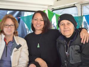 Nurse Anita Divers, medical student Rose Harris and retired nurse Delwyne Roberts