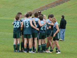 Sports team huddle