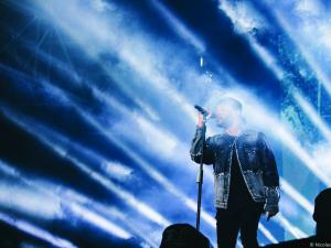 The Weeknd performing