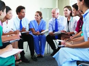Doctors, meeting, group discussion