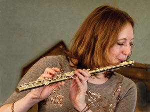 Laura Gilding, GP, Gisborne, playing the flute