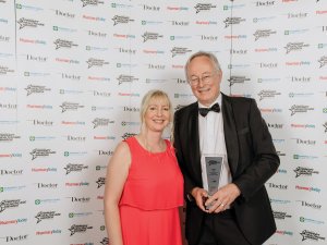 Rachael Newfield of Green Cross Health with Bruce Arroll