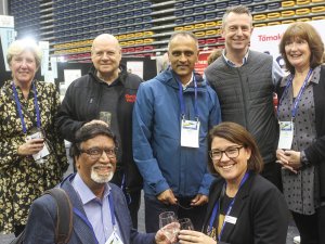 Rear: Denice Bennett, Alistair Sullivan, Mahesh Patel, Josh Stent, Sue Marshall, Tāmaki Health; Front: Rajiv Sood, Local Doctors Mt Roskill; Helen James, Tāmaki Health