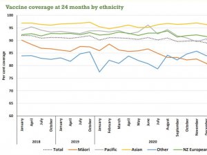 Vaccine coverage at 24 months by ethnicity