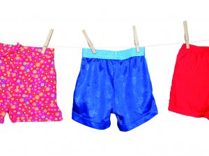 Shorts on clothes line