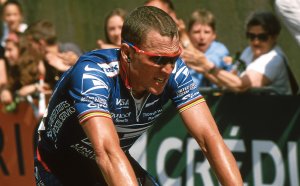 Man in cycle race