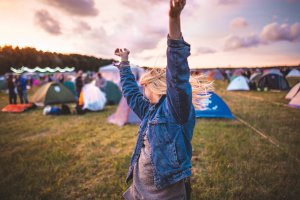 Woman at outdoor festival