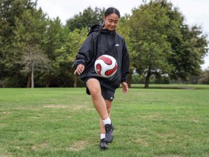 Carla Ma'amu playing Football
