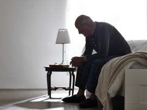 elderly man isolated