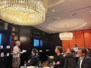 Jo Lambert presenting at HUAWEI product launch
