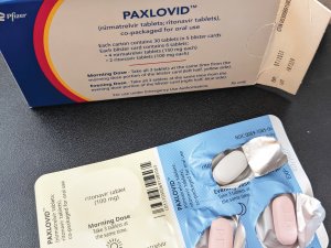 Packet of Paxlovid tablets