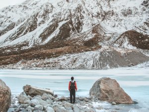 Winter snowy mountains