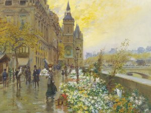 Georges Stein Flower Market on Wikimedia Commons public domain