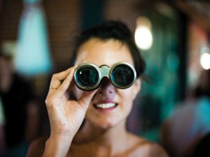 Woman Binoculars
