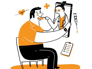 Telehealth Cartoon CR Iwat1929 on iStock