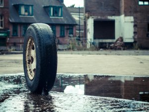 Old car wheel