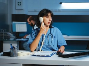 Nurse on Phone CR Dragos Condrea on iStock