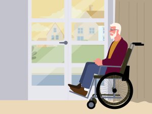 Man wheelchair illustration CR rudall30 on iStock