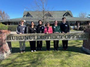 Hurunui Mayor Marie Black (third from right) hosted a group of third year medical students in Amberley last month