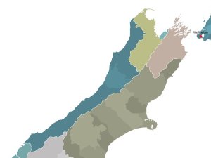 NZ Map Regions provinces CR Royalty Free on iStock 