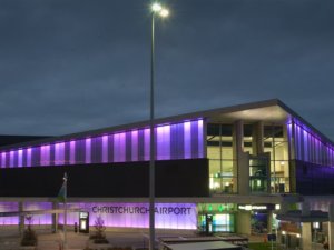 Christchurch Airport lit up for World Prematurity Day 2024
