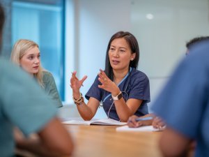 Nurses meeting stock photo